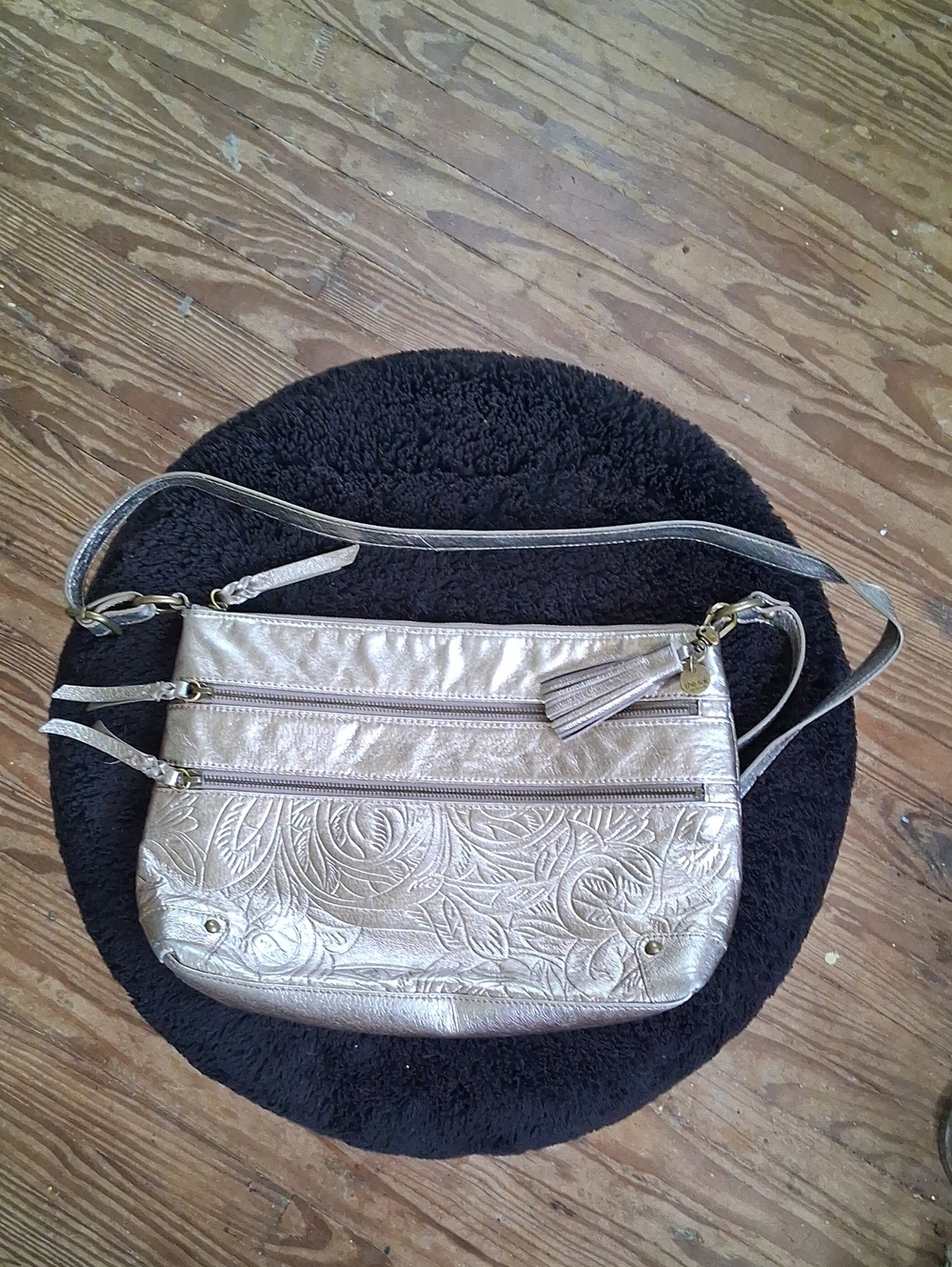 The Sak Collection Metallic Leather Embossed Shoulder Bag
